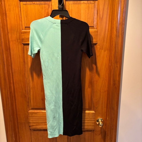T by Alexander Wang Short Sleeve Dress Black Turquoise Small - Picture 3 of 7